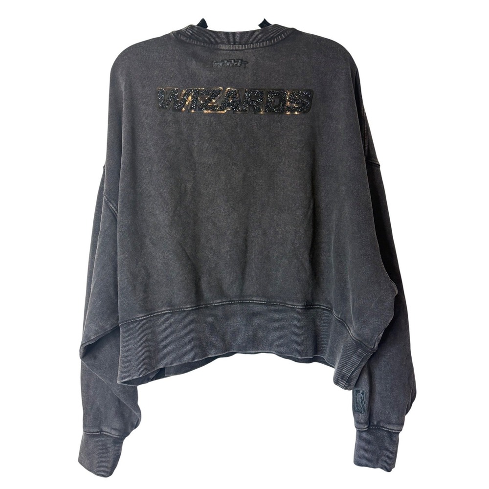 Washington Wizards Cropped Sweatshirt NBA Basketball Women's M Washed Black New